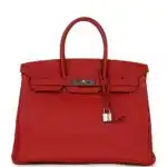 Hermès Birkin 35 Rouge Casaque Togo Palladium Hardware