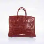 Hermès Birkin 35 Rouge H Shiny Porosus Crocodile Gold Hardware