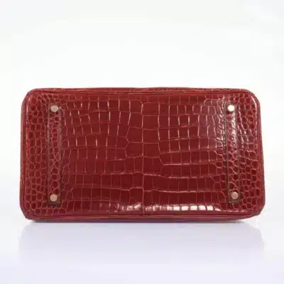 Hermès Birkin 35 Rouge H Shiny Porosus Crocodile Gold Hardware