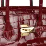 Hermès Birkin 35 Rouge H Shiny Porosus Crocodile Gold Hardware