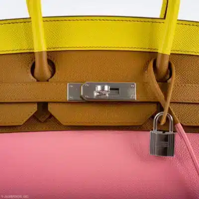 Hermès Birkin 35 Sellier Sunrise Rainbow Epsom Palladium Logo1