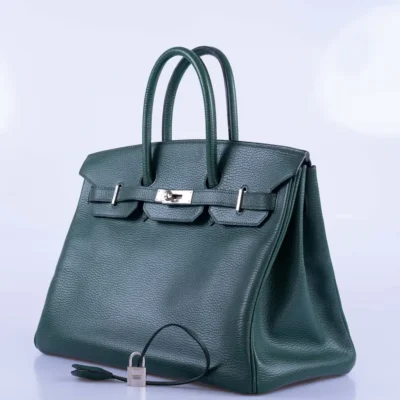 Hermès Birkin 35 Vert Fonce Ardenne Palladium Hardware Replica designer handbags