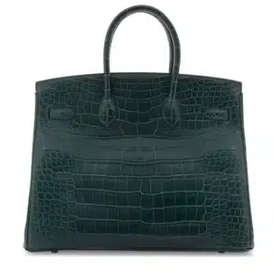 Hermès Birkin 35 Vert Foncé Matte Alligator Mississippiensis Palladium Hardware Handmade replica bags