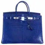 Hermès Birkin 40 Blue Electric Shiny Crocodile Porosus Palladium Hardware