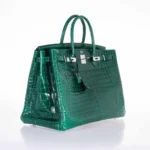 Hermès Birkin 40 Vert Emerald Porosus Crocodile Palladium Hardware