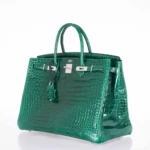 Hermès Birkin 40 Vert Emerald Porosus Crocodile Palladium Hardware