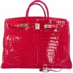 Hermès Birkin 50 Braise Shiny Porosus Crocodile Palladium Hardware