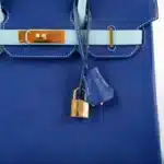 Hermès HSS 2015 Birkin 30 Blue Electric & Blue Atoll Epsom Gold Hardware Replica Bags