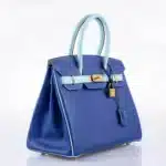 Hermès HSS 2015 Birkin 30 Blue Electric & Blue Atoll Epsom Gold Hardware Replica Bags