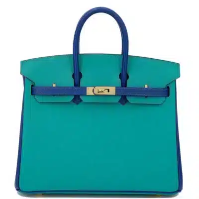 Hermès HSS 2016 Birkin 25 Blue Paon and Blue Electric Epsom leather Gold Hardware