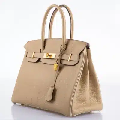 Hermès HSS 2016 Birkin 30 Trench and Craie Piping Togo Brushed Gold Hardware Luxury bag lookalikes