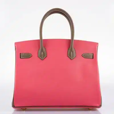 Hermès HSS Rare Collectible 2017 Birkin 30 Rose Azalee & Etoupe Epsom Permabrass Hardware