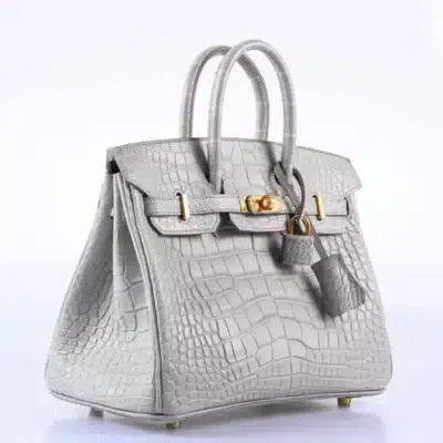 Hermès HSS 2019 Birkin 25 Gris Perle Matte Alligator Mississippiensis Gold Hardware