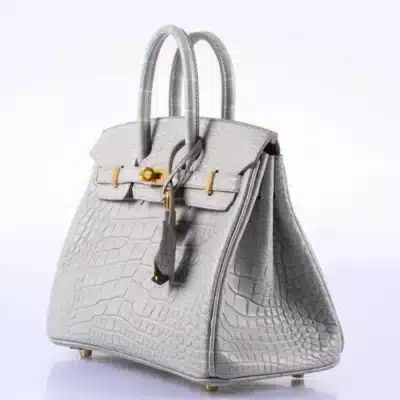 Hermès HSS 2019 Birkin 25 Gris Perle Matte Alligator Mississippiensis Gold Hardware