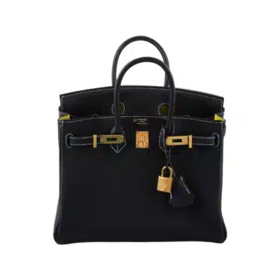 Hermès HSS Rare Collectible 2020 Birkin 25 Black & Lime Togo Gold Hardware Quality Rep