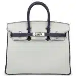 Hermès HSS 2020 Birkin 25 Gris Perle and Bleu Indigo Chevre Brushed Palladium Hardware