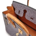 Hermès HSS 2020 Birkin 30 Gris Agate and Saffron Ostrich Gold Hardware