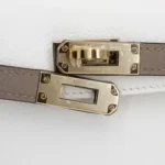 Hermès HSS 2020 Mini Kelly II Gris Asphalte And White Epsom Permabrass Hardware Replica Designer Bags