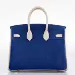 Hermès HSS Rare Collectible Birkin 25 Bi-Color Blue Electrique & Craie Epsom Brushed Gold Hardware