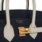 Hermès HSS Birkin 25 Bleu Nuit and Craie Togo Gold Hardware