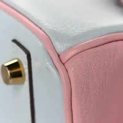 Hermès HSS Birkin 25 Blue and Pink Chevre Mysore Gold Hardware