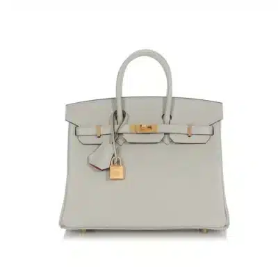 Hermès HSS Birkin 25 Gris Perle and Rose Pourpre Verso Chèvre Brushed Gold Hardware