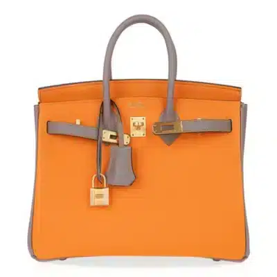 Hermès HSS Birkin 25 Jaune Ambre and Gris Asphalte Epsom Gold Hardware