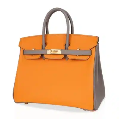 Hermès HSS Birkin 25 Jaune Ambre and Gris Asphalte Epsom Gold Hardware