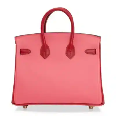 Hermès HSS Birkin 25 Rose Azalee and Rouge Casaque Epsom Gold Hardware