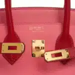 Hermès HSS Birkin 25 Rose Azalee and Rouge Casaque Epsom Gold Hardware