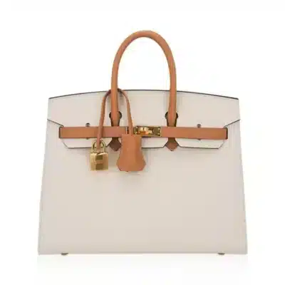 Hermès HSS Birkin 25 Sellier Craie and Sesame Epsom Gold Hardware