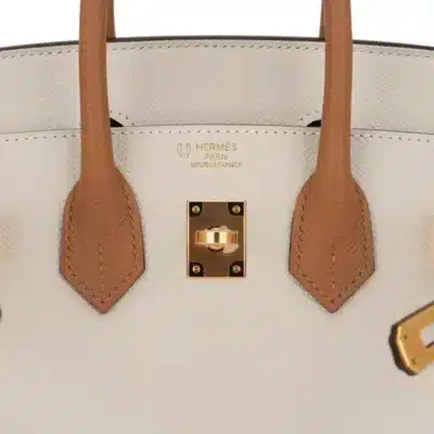 Hermès HSS Birkin 25 Sellier Craie and Sesame Epsom Gold Hardware