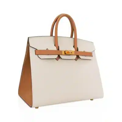 Hermès HSS Birkin 25 Sellier Craie and Sesame Epsom Gold Hardware