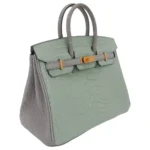 Hermès HSS Birkin 25 Vert D'eau And Gris Perle Matte Alligator Mississippiensis Brushed Gold Hardware High-quality Lushentic Grade