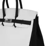 Hermès HSS Birkin 25 White and Black Clemence Brushed Palladium Hardware