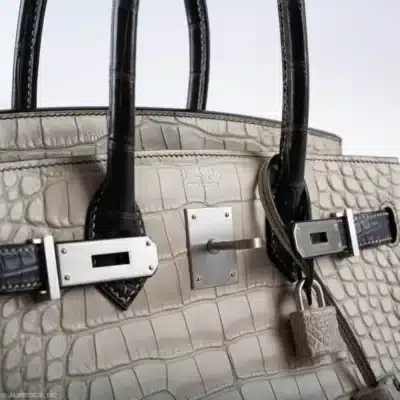 Hermès HSS Birkin 30 Beton & Graphite Matte Alligator logo