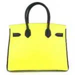 Hermès HSS Birkin 30 Black and Lime Yellow Chèvre Brushed Gold Hardware