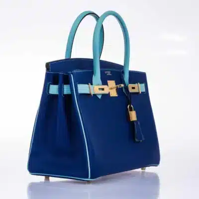 Hermès HSS Birkin 30 Blue Electric and Blue Atoll Epsom Gold Hardware