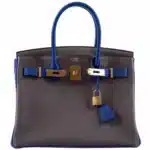 Hermès HSS Birkin 30 Etain and Blue Electric Togo Gold Hardware  replica bags