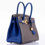 Hermès HSS Birkin 30 Etain and Blue Electric Togo Gold Hardware  replica bags