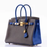 Hermès HSS Birkin 30 Etain and Blue Electric Togo Gold Hardware  replica bags