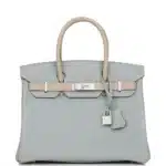 Hermès HSS Birkin 30 Gris Mouette/Gris Tourterelle Clemence Brushed Palladium Hardware Replica designer handbags