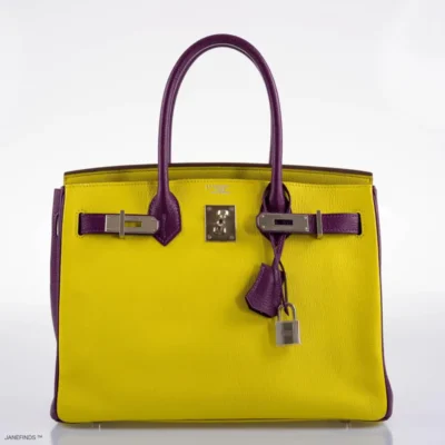 Hermès HSS Birkin 30 Lime and Anemone Chevre Palladium Hardware replica bags