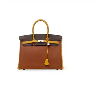 Hermès HSS Birkin 30 Tri-Colour Gold/Chocolate/Yellow Epsom Palladium Hardware