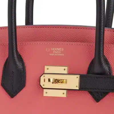 Hermès HSS Birkin 30cm Bi Colour Rose Azalee and Black Epsom logo1