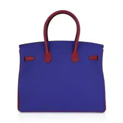 Hermès HSS Birkin 35 Blue Electric and Rouge Grenat Togo Palladium Hardware