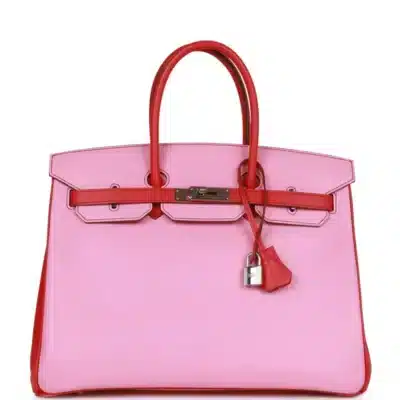 Hermès HSS Birkin 35 Bubblegum and Bougainvillea Epsom Palladium Hardware