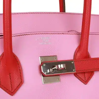 Hermès HSS Birkin 35 Bubblegum and Bougainvillea Epsom logo1