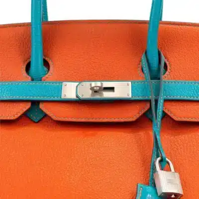 Hermès HSS Birkin 35 Miami Dolphins Chevre Palladium Hardware Fake luxury bags for sale