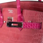 Hermès HSS Birkin 35 Rose Indien And Fuchsia Shiny Porosus Crocodile Palladium Hardware